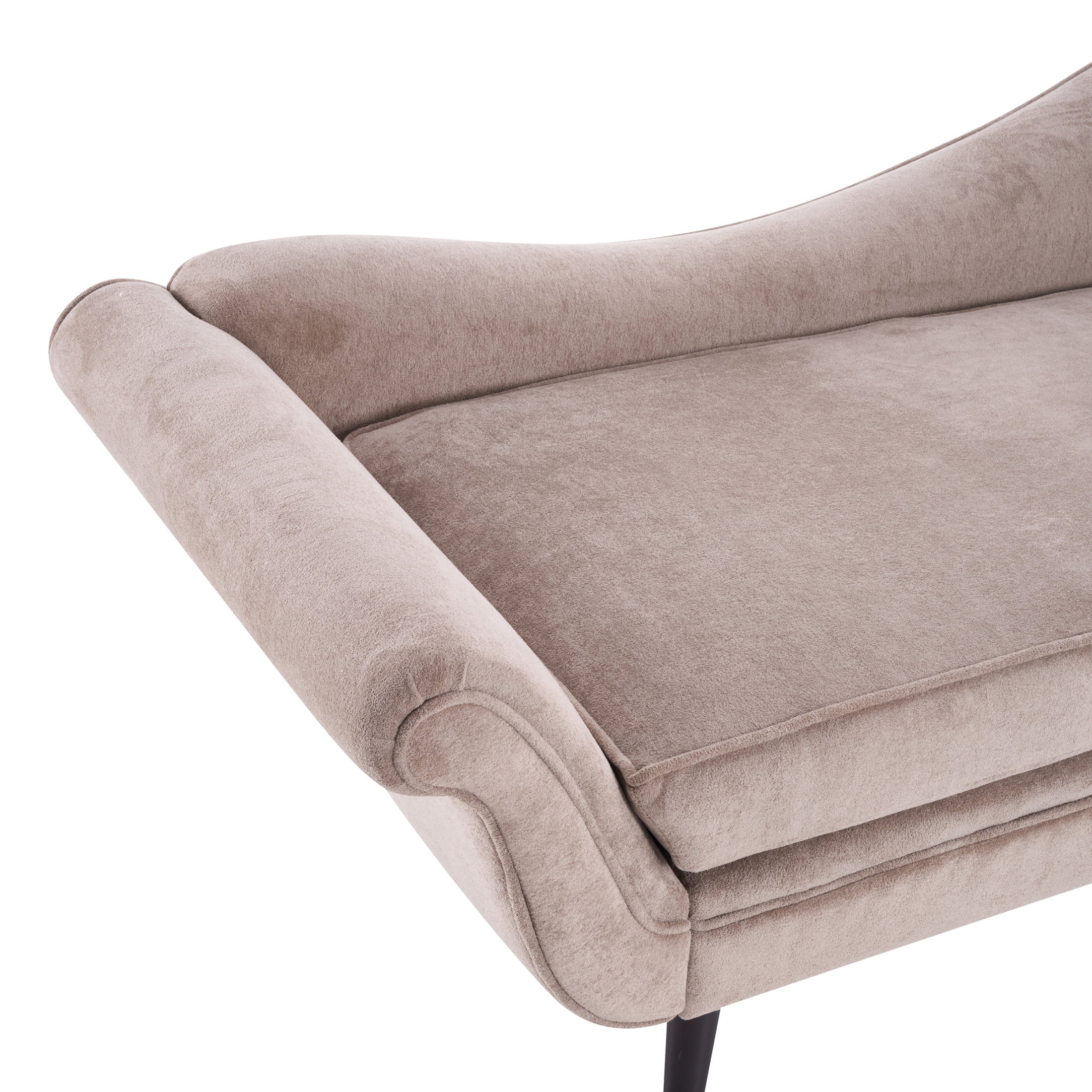 Christopher Knight Home 69" Luxury Upholstered Chaise Lounge Chair with Bolster Pillow, Light Brown