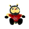 DolliBu I LOVE YOU Sitting Big Silver Eyes Honeybee Plush – Cute Stuffed Animal Insect with Red Shirt for Valentine, Anniversary, Romantic Date, Boyfriend, or Girlfriend Gift – 6.5 Inches