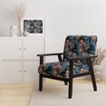 thumbnail image 2 of Designart Chaise d'Appoint Bohème et Éclectique "Spiraling Flower Charm" Bleue, 2 of 7