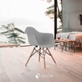 thumbnail image 3 of Sillas de Comedor Ergonomicas con Estructura de Madera Diseño Moderno Tipo Eames para Sala Oficina e Interiores Minimalistas con Soporte de Acero Set 4 Piezas Gris, 3 of 5