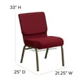 thumbnail image 6 of Emma + Oliver 21"W Church Chair, Burgundy Fabric Cup Book Rack/Gold Vein Frame, 6 of 12
