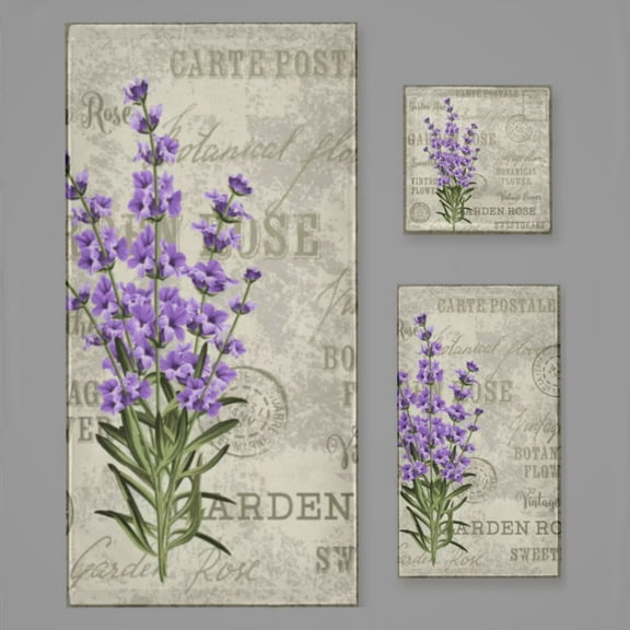 Elegant Purple Lavender Bath Towel Sets For Bathroom Hand Towels Fingertip Towels 3 Piece Soft Absorbent For Bathroom Kitchen Hotel Beach