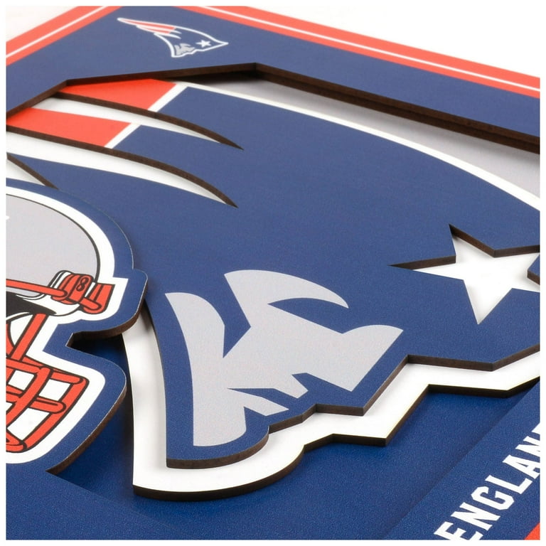 YTF NFL New England Patriots 3D Logo Series Wall Art 12X12