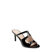 BANDOLINO Womens Black Padded Cut Out Goring Mizelle Open Toe Stiletto Slip On Dress Sandals Shoes 8 M