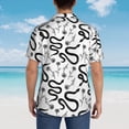thumbnail image 6 of Xecao Hand Drawn Snake print Hawaiian shirt - a stylish short-sleeve button-down for men, perfect for casual beach and tropical outings., 6 of 9