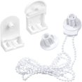 thumbnail image 1 of Roller Blind System with Wall Brackets - 25 mm - Roller Blind Hardware - Plastic - With 3M Bead Chain - Replacement Repair Kit for Roller Blinds - Curtain Parts - White - Suitable for Window Blinds, 1 of 5