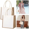 thumbnail image 4 of Yute Arpillera Compras Organizador Almacenamiento Comestibles Bolsos (cuadrados) 2 Uds., 4 of 5