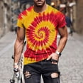 thumbnail image 2 of Taqqpue Mens Tie Dye T Shirt Short Sleeve Round Neck Shirts Summer Muscle Gym Tops Casual Quick Dry Workout Athletic Bodybuilding Cotton Tee, 2 of 5