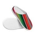 thumbnail image 3 of Xecao Mexican Serape Blanket Stripes Print Cotton Slippers Fuzzy Warm Cozy Slippers Non Slip House Slippers For Indoor Outdoor Cotton Slippers House Slippers-46/47, 3 of 7