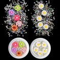 thumbnail image 4 of 1 botella 3D de pétalos faltantes de Margarita, flor de resina blanca, rosa, púrpura, naranja, verde, Kawaii, accesorios de decoración de uñas, Charm Nail Art, 4 of 4