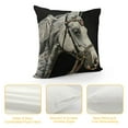 thumbnail image 4 of Creowell  Animals Horse Decorative Throw Pillow Covers Sketch Vintage Style Farm Animals Black Background Pillowcase Home Decor Cushion Cover for Sofa Chair Bed Couch，Multi-Size, 4 of 5