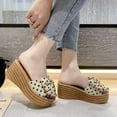 thumbnail image 4 of Ichuanyi Slippers for Women Women Bowknot Beach Summer Slippers Slope Heels Plus Size Shoes, 4 of 8