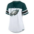 thumbnail image 2 of Women's Fanatics White/Midnight Green Philadelphia Eagles Athena Rhinestone Lace-Up V-Neck T-Shirt, 2 of 3