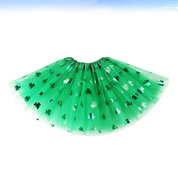 WRITWAA Irish ce Costume Girls Tutu Skirt Green Polyester Long term Wearable 1Pack