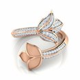 thumbnail image 5 of HeartsAndYou 3ct Round Cut Moissanite Floral Lotus Bypass Engagement Ring for Women 18k Rose Gold over Silver Stylish, 5 of 8