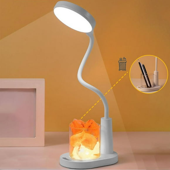 LED Small Stone Table Lamp Desk Lamp, Desk Lamps For Home Office, White Desk Light For Kids, Desktop/Computer Study Lamps For Bedrooms, Rechargeable