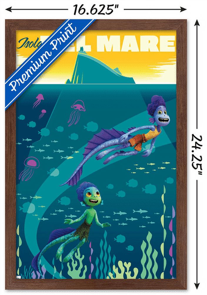 Disney Pixar Luca - Isola Del Mare Wall Poster, 14.725" x 22.375", Framed