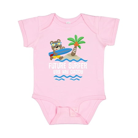 

Inktastic Surfing Future Surfer Like Daddy Gift Baby Boy or Baby Girl Bodysuit