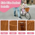 thumbnail image 4 of Kid's Bicycle Basket Streamers Set, Children's Bike Handlebar Wicker Basket Bike Streamers Bell and Stickers,Bicycle Decoration Accessories for Toddler Children Kids Girl, 4 of 7