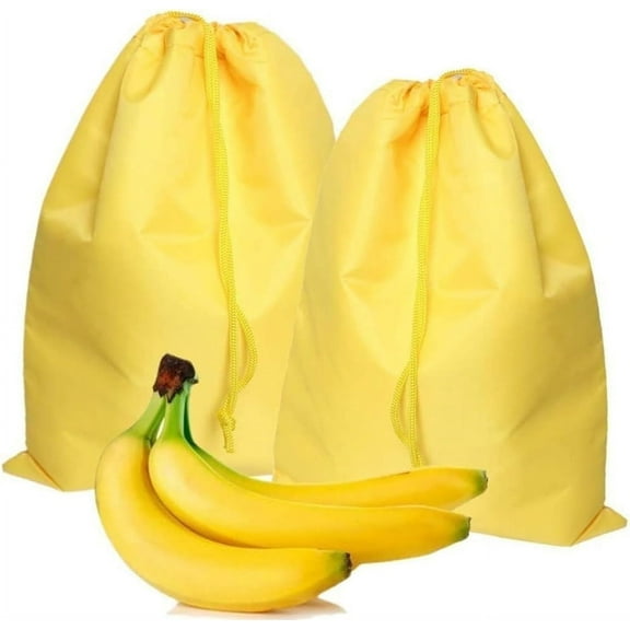 2 Pack Banana Bags - NOGIS Durable Reusable Keep Freshness for Fruits and Vegetables Up To 1 Weeks