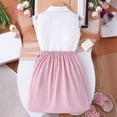 thumbnail image 6 of Huowey Girls School Uniform Stylish Skirts Outfit Solid Color Ruffles Sleeveless Button Down Shirt Tops High Waist Pleated Patchwork Bows Skirt Two Piece Summer Breathable Dailywear,Pink,11-12 Years, 6 of 9