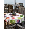 thumbnail image 2 of Outdoor Tablecloth with Umbrella Hole for Patio/Picnic/Party/Camping, Summer Fruits Waterproof Table Cloth Round Cover Washable, Watermelon Berry Lemon Botanical (Dia 60"), 2 of 8
