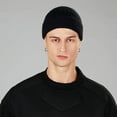 thumbnail image 2 of Gorro de pescador corto de punto de lana Sinhoon para hombre y mujer, gorro cálido de invierno (negro), 2 of 8
