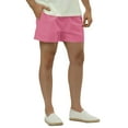 thumbnail image 5 of INSPIRE CHIC Men's Summer Lightweight Solid Color Mesh Lining Beach Swim Shorts Pink 30, 5 of 5
