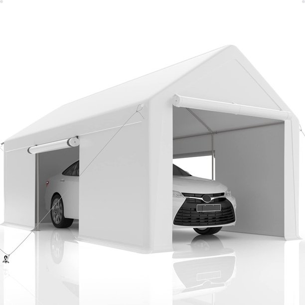 Sakiyrr Galvanized Steel Carport Canopy 10'x20', MultiUse Height