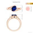 thumbnail image 5 of ANGARA Lab Grown 2 Ct Blue Sapphire & Diamond Engagement Ring for Women in 14K Rose Gold (Size-9x7mm) | September Birthstone, Anniversary, Jewelry Gift for Women | Lab-Grown Blue Sapphire Ring, 5 of 8