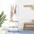 thumbnail image 4 of Rongfmy Clothes Rack on Wheels Clothes Organizer with 2 Tier Baskets Clothes Drying Rack White, 4 of 8
