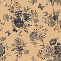 Luxurious Vintage Roses and Buterflies Removable Wallpaper 10'L x 24''W