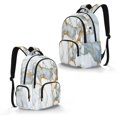 thumbnail image 5 of SCRAWLGOD Marble Print Golden White 17” Backpack for Boys Girls, Lightweight Casual Multi-Pocket Laptop Backpack for Man/Kid/Woman with Adjustable Padded Strap, 5 of 7