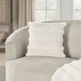 thumbnail image 4 of Nourison Faux Fur Knit Fx Fur Stripes Ivory 20" x 20" Throw Pillow, 4 of 5