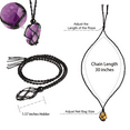 thumbnail image 3 of Anjiucc Natural Gemstone Crystal Amehtyst cluster Pendant Necklace Stone Holder Necklace Cord Hand-Woven Necklace with Adjustable Length for Women Men, 3 of 7