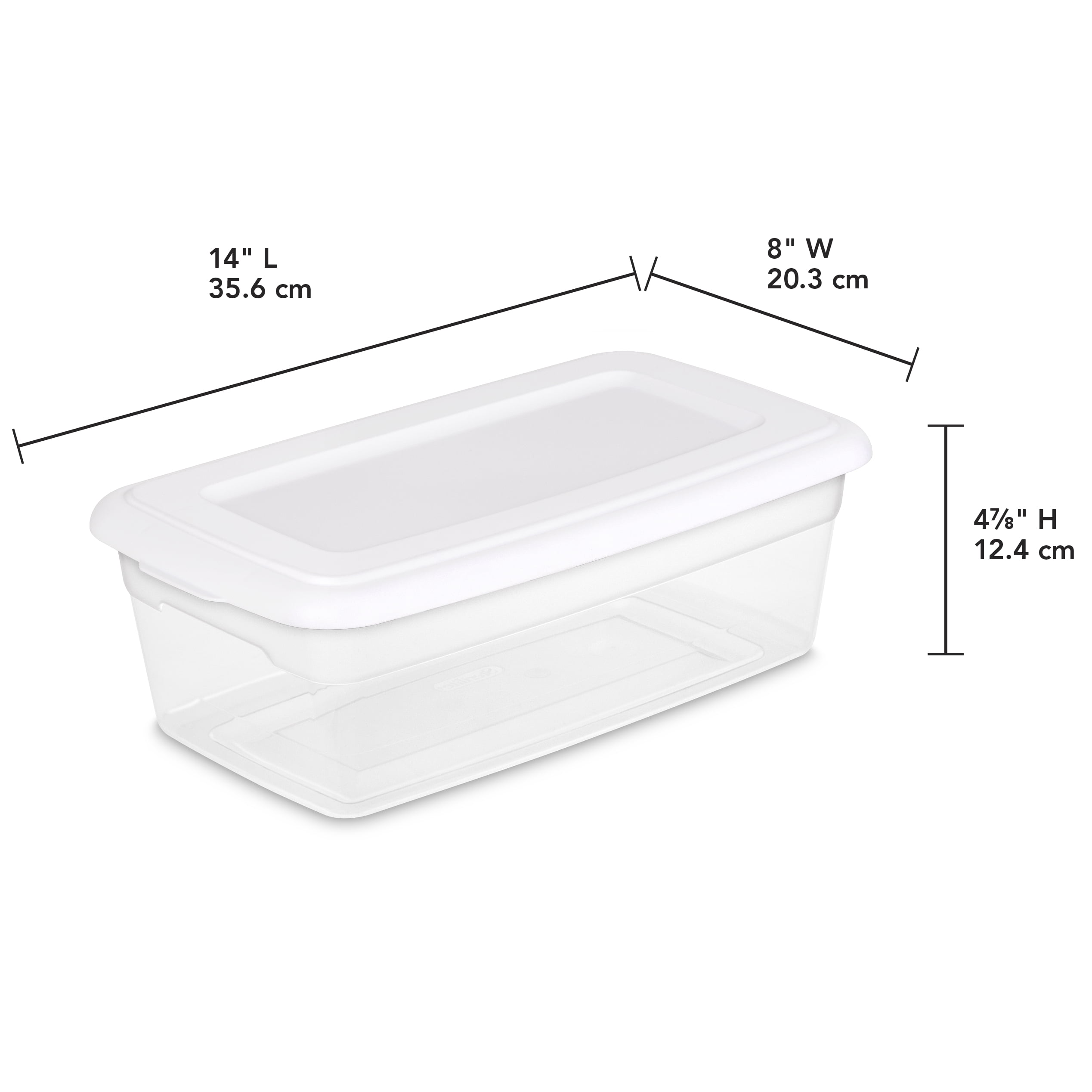 Sterilite 6 Qt 5 7 L Storage Box White