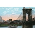 thumbnail image 1 of Cincinnati, Ohio, Suspension Bridge Scene (36x54 Giclee Gallery Art Print, Vivid Textured Wall Decor), 1 of 3