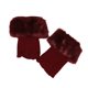 thumbnail image 1 of Qarigey Calentadores de piernas Tejido de ganchillo Faux Trim Flip Calcetines para invierno Cubierta de bota corta Fácil de combinar Puños Toppers Medias Burdeos Qarigey AP009047-07, 1 of 6