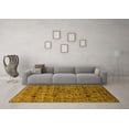 thumbnail image 3 of Ahgly Company Indoor Square Oriental Yellow Industrial Area Rugs, 6' Square, 3 of 4
