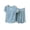 Light Blue, variant on UAMVSH Pajamas for Women Set 2 Piece Soft Lounge Set Plus Size Round Neck Short Sleeve Top with Ruffle Hem Shorts Pj Set
