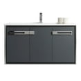thumbnail image 2 of Fine Fixtures Oakville 48 in. W x 18 in. D x 33 in. H Wall Mounted Bathroom Vanity in Onix Grey with White Ceramic Sink - Chrome hardware, 2 of 8