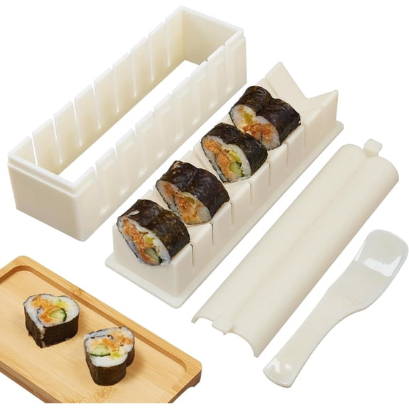 Sushi Making Kit – 3-Pack Heart-Shaped Sushi Rice & Onigiri Molds with Roller, DIY Sushi Maker Set for Beginners & Home Use(RL)