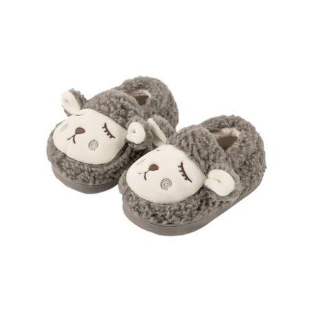

Ymiytan Baby Boys Girls Soft Plush Slippers Cartoon Toddler Infant Warm Winter Indoor House Shoes Brown Lamb 10C