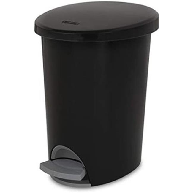 Sterilite 10619002 2.7 gal Lid Base StepOn Wastebasket, Black Pack