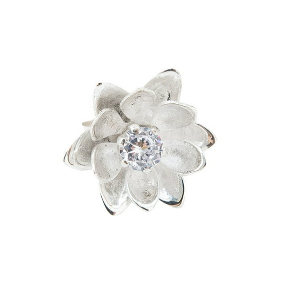 Anillo Flor Ketzalia de Plata Ley .925 con Circonia T:5 Colección 2021