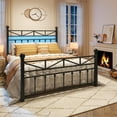 thumbnail image 5 of EnHomee Full Size Metal Platform Bed Frame Metal Bed Frame Full with Headboard & Footboard Bed Frame with LED Lights & Storage, Noise Free, Black, 5 of 9
