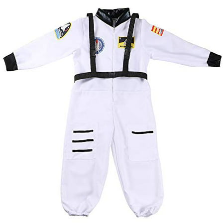 Children's Astronaut Costume Role Play Set Space Suit White Jumpsuit NASA Costume for Boys Girl