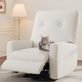 thumbnail image 4 of Nursery Recliner Chair, 360° Swivel Rocking Glider Chair for Adults with Adjustable Backrest & Footrest, Cozy Linen Upholstered Armchair for Living Rooms, Bedrooms, Apartments, Beige, 4 of 9