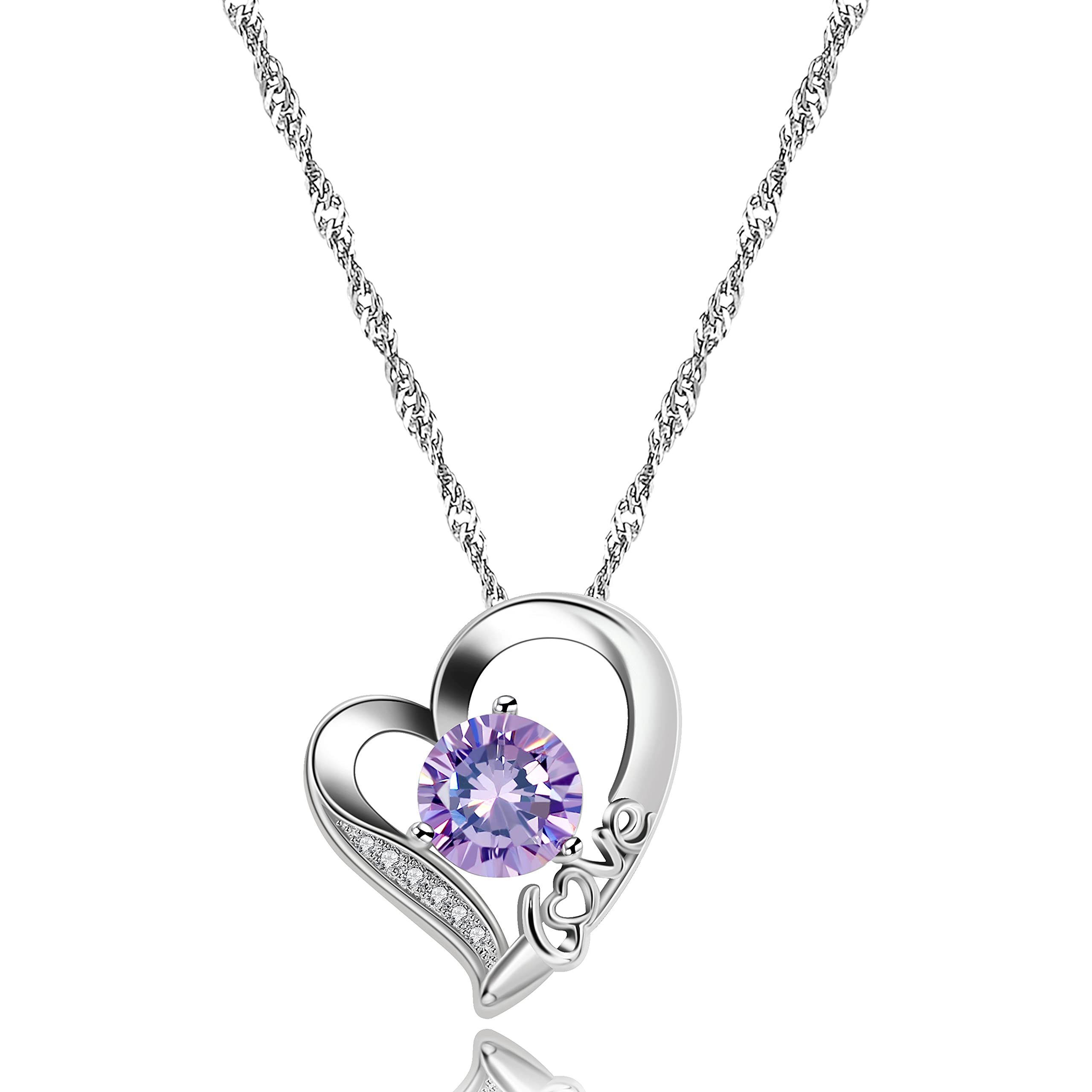 Uloveido Silver Color Round CZ Purple 