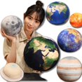 thumbnail image 2 of Lifelike Solar System Planet Earth Sun Mars Plush Toy Stuffed Mercury Jupiter Saturn Uranus Neptune Round Ball Throw Pillow, 2 of 5